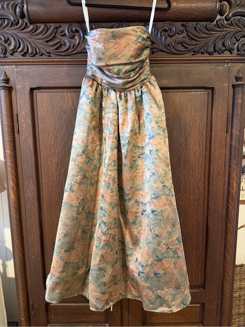 Azazie Peach and Teal Floral Maxi Skirt